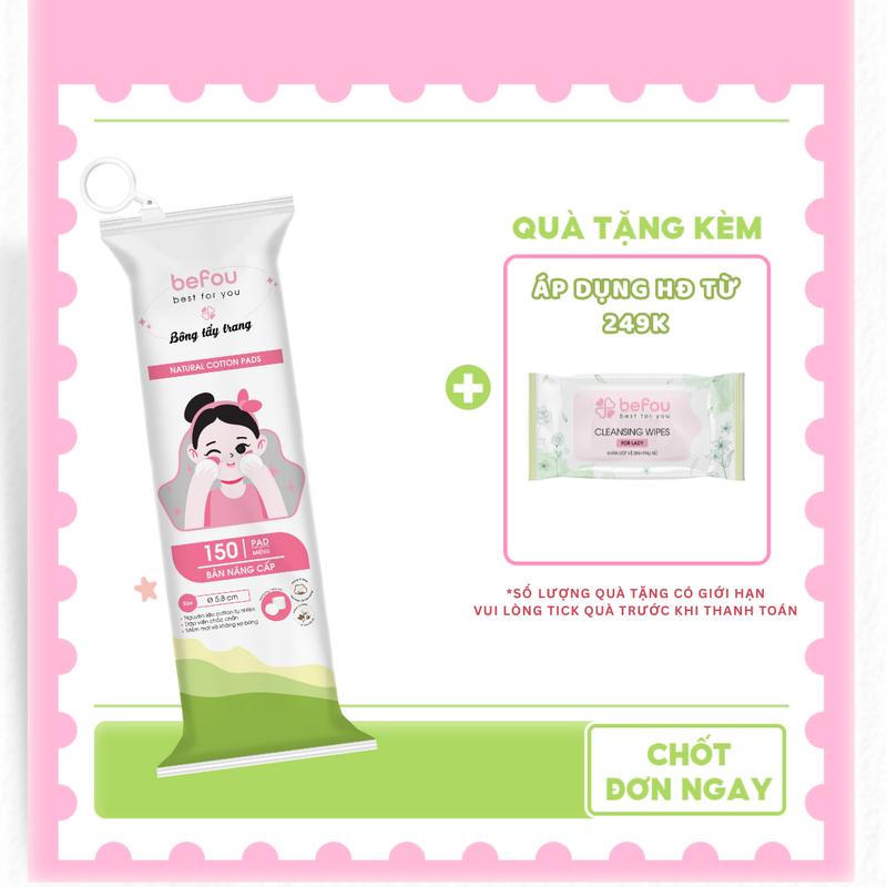  Bông Tẩy Trang Cotton Tròn Befou 150 Miếng Cosmetic Nữ 