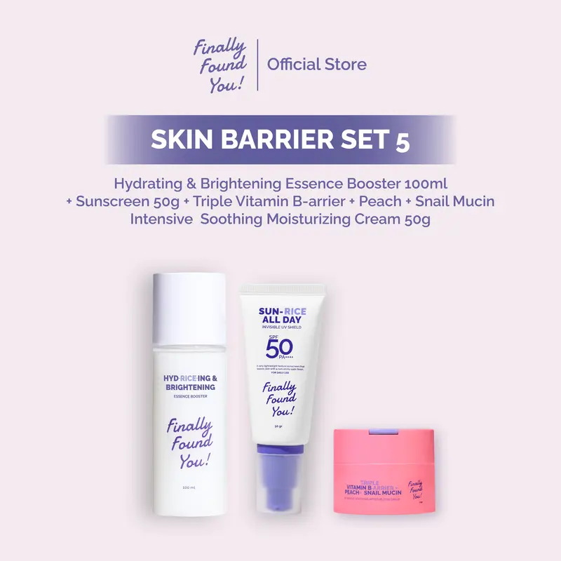 Finally Found You! BUNDLE SKIN BARRIER SET: Face Cleanser + Toner + Skin Barrier Serum + Moisturizer + Sunscreen 1