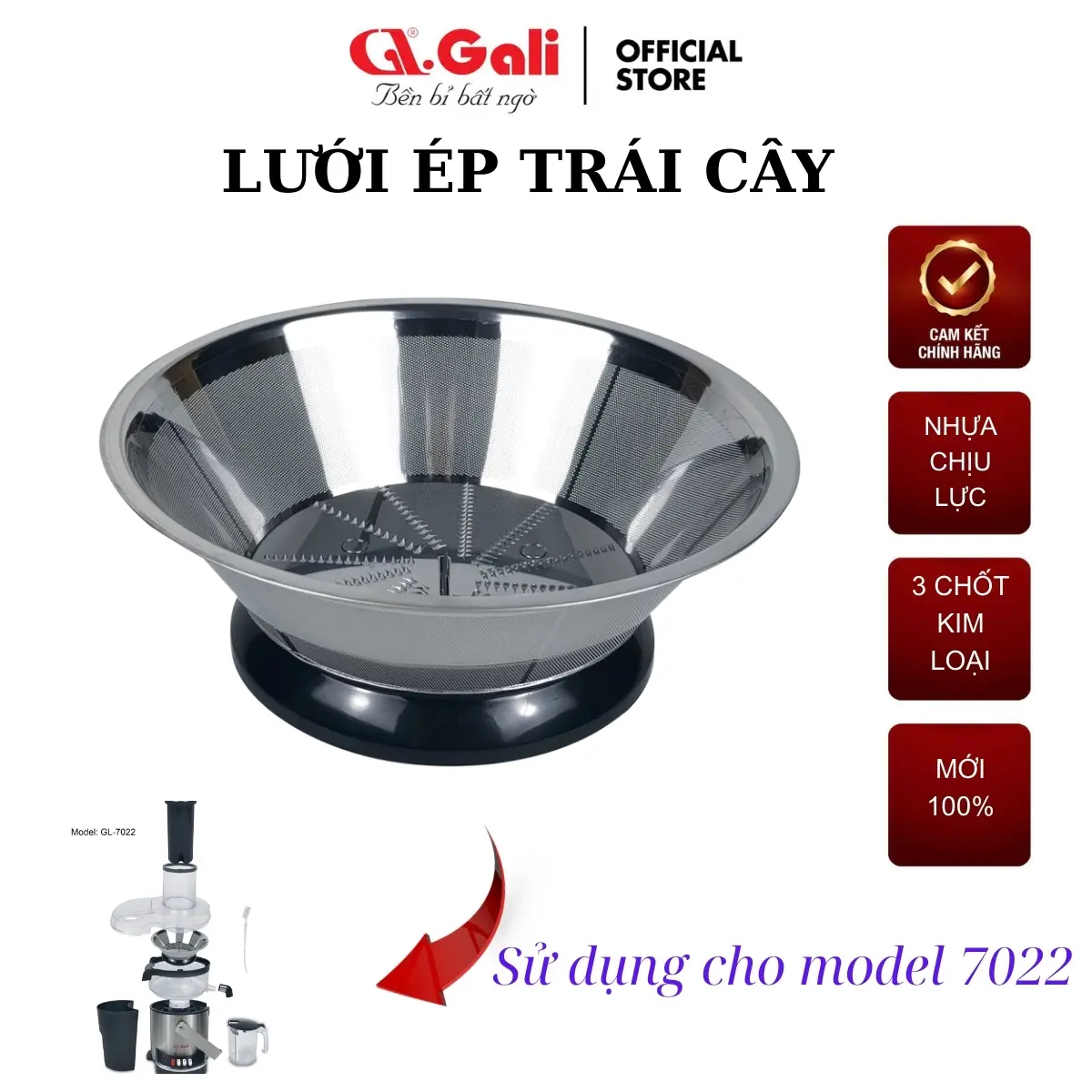 LINH KIỆN MÁY ÉP GALI GL-7022, GL-7023. LINH KIỆN THAY THẾ TIỆN LỢI. HÀNG NHẬP KHẨU CHÍNH HÃNG