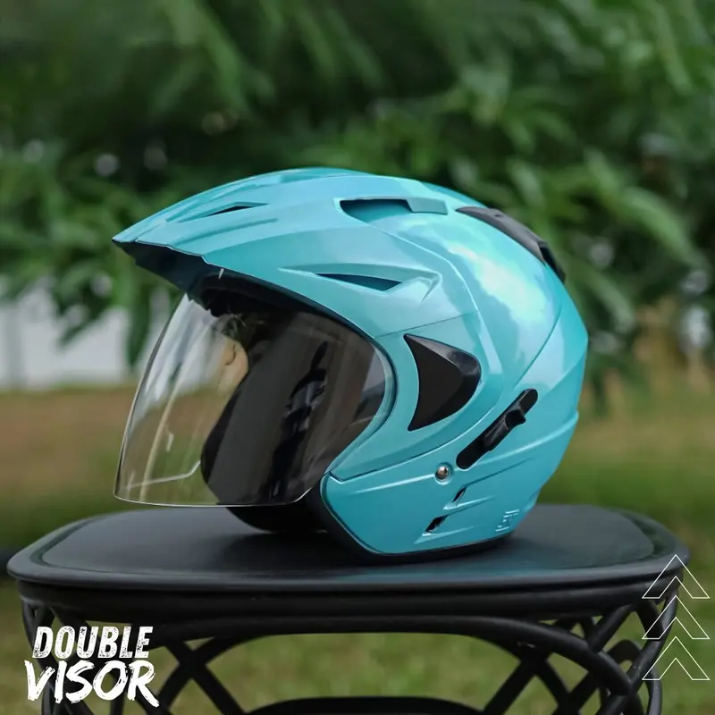 INK Helm JP8 Half Face Pria Wanita SNI Double Visor 7