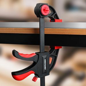 MAXPOWER F Clamps, 6-inch/150mm Quick Grip Ratchet Bar Clamp, 13-inch/340mm Spreader Clamp, Quick Release and One-Handed Clamp for Woodworking and DIY Projects 4