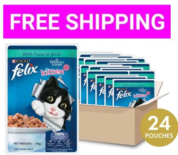 Felix Purina, 85gx24pkts =2040g, kitten, tuna 31 July 2026 expiry, tuna in jelly
