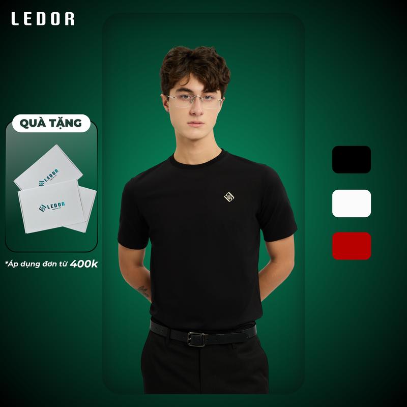 XẢ KHO ĐÓN TẾT Áo thun BODY nam cổ cao BASIC LEDOR vải cotton thoáng mát chuẩn form Menswear Top Cổ Tròn Trắng