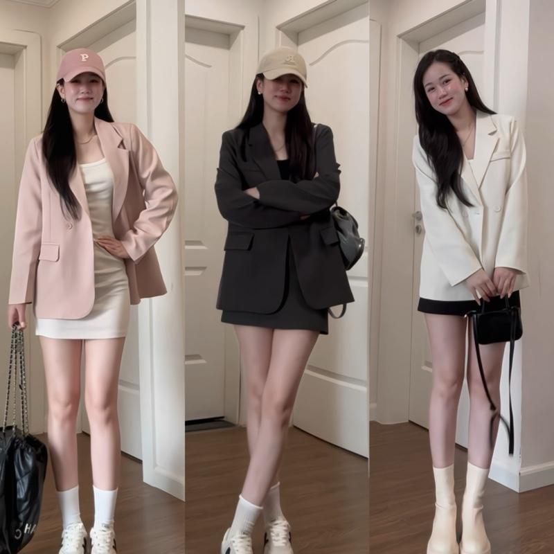 BL05-Áo khoác blazer - Áo khoác Vest Boiling dài tay form suông rộng phong cách trẻ trung hai lớp Nữ Women