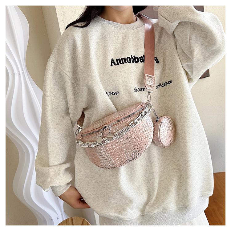 Product Introduction of Crocodile Women Chest Bag High Quality PU Leather Crossbody Bags For Girls Luxury Decoration Female Shoulder Bags 5