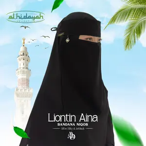 Terbaru! Niqob LIONTIN AINA | Hijab Hitam Elegan Koleksi Alhidayah 2025 | Niqob Niqab Bandana Tutup Cadar