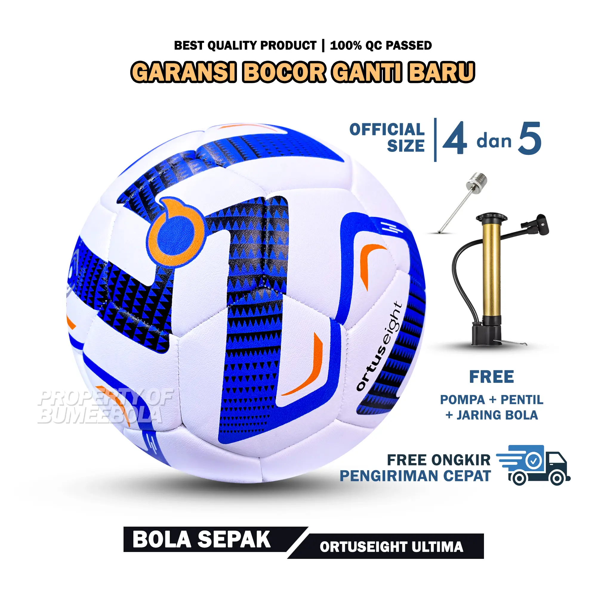 Bola Sepak Size 5 Ortuseight Ultima 100% Real Pict | Ball | Indoor | Outdoor Pompa | Bola Kaki
