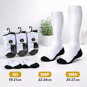 (2 Pasang) Kaos Kaki Anak Sekolah Pendek Tebal SD SMP SMA