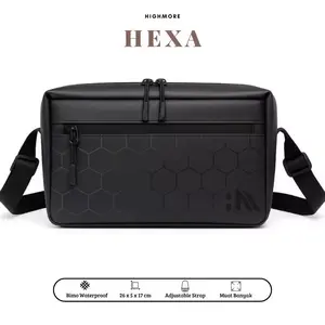 HIGHMORE HEXA Waterproof - Tas Selempang, Handbag & Clutch Original Pria Highmore Tas Pria Hitam