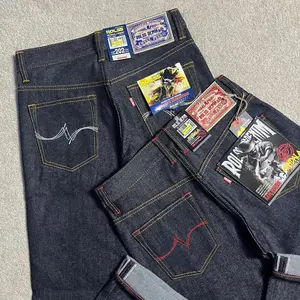 Raw Denim 15oz Salvedge Accent Redline Celana Jeans Pria dengan Detail Merah dan Kualitas Premium