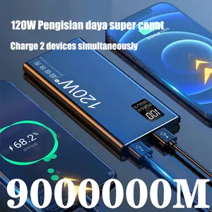 Power Bank 120W Super Fast Charging 90000mAh Dual Output USB & Type-C Display Powerbank Bank Daya Seluler Garansi 1 Tahun