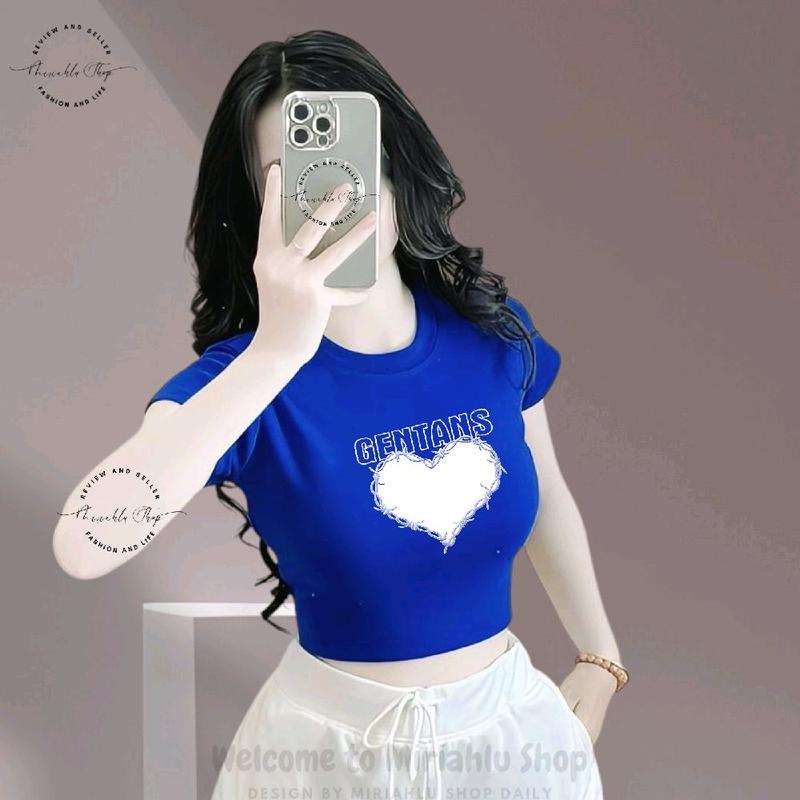 Áo Thun Croptop Basic Form Ôm Body Nữ Cổ Tròn Tay Ngắn In Hình Tim "Hố Sâu Tình Yêu" Chất Liệu Thun Borip Kích Cỡ S M L Phong Cách Dễ Thương Gợi Cảm Đường Phố