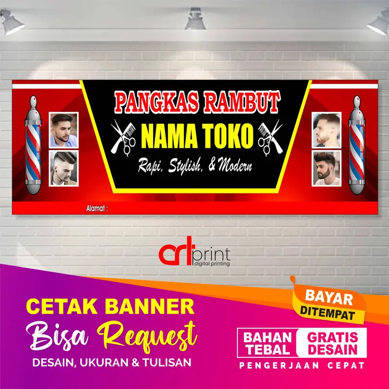 Spanduk pangkas rambut bisa request 1