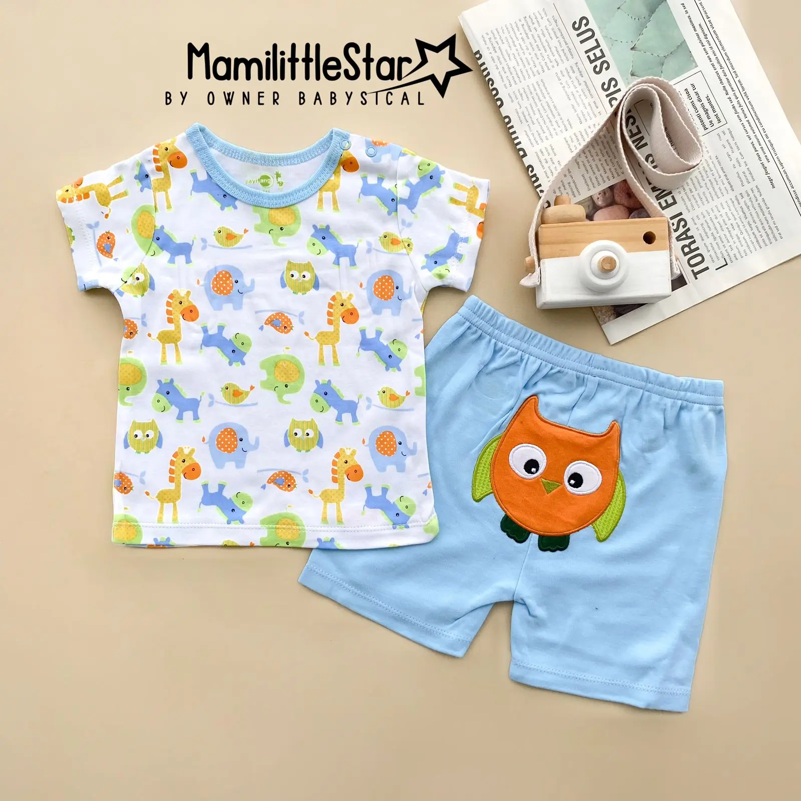Ownerbabysical 0-24 Bulan SET ELEPHANT - Setelan Anak Baby Laki-laki Lucu - One Set Atasan Bawahan Anak Laki-laki
