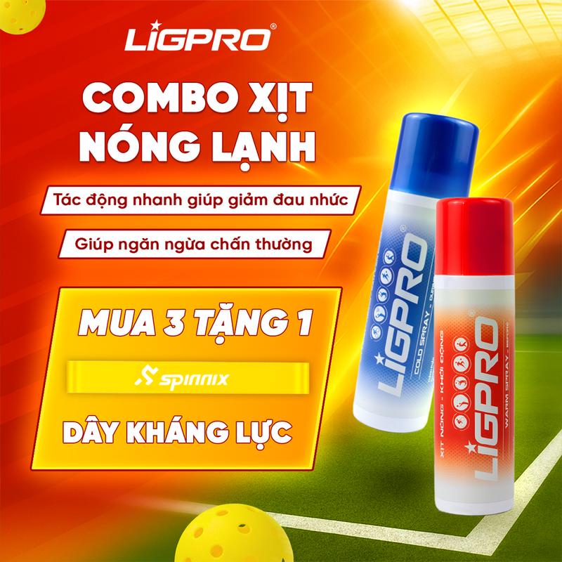 LIGPRO Combo Ra Sân Chai Xịt Thể Thao 200ml - Xịt Nóng Khởi Động Cơ & Xịt Lạnh Giảm Đau Tức Thì - Tăng Hiệu Quả Thể Thao & Phòng Chống Chấn Thương