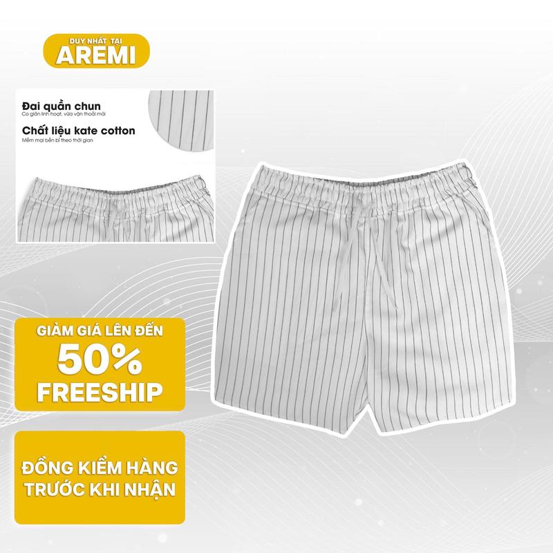 Quần short nam AREMI chất liệu cao cấp bền màu lưng thun form trên gối sang trọng trẻ trung QS0025