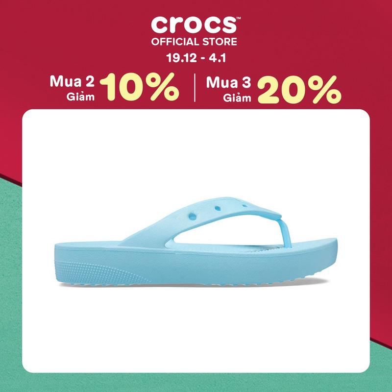  Dép Xỏ Ngón Nữ Crocs Platform Classic - Blue - 207714-411 