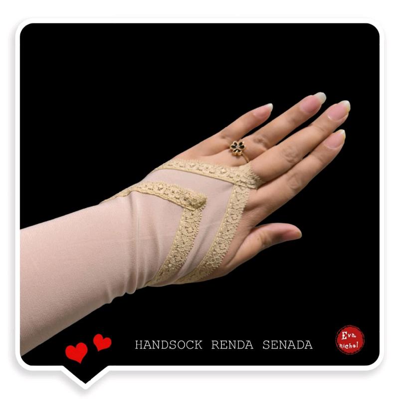 Handsock Fashion Renda Senada/Sarung Tangan Cincin Renda Muslimah 3