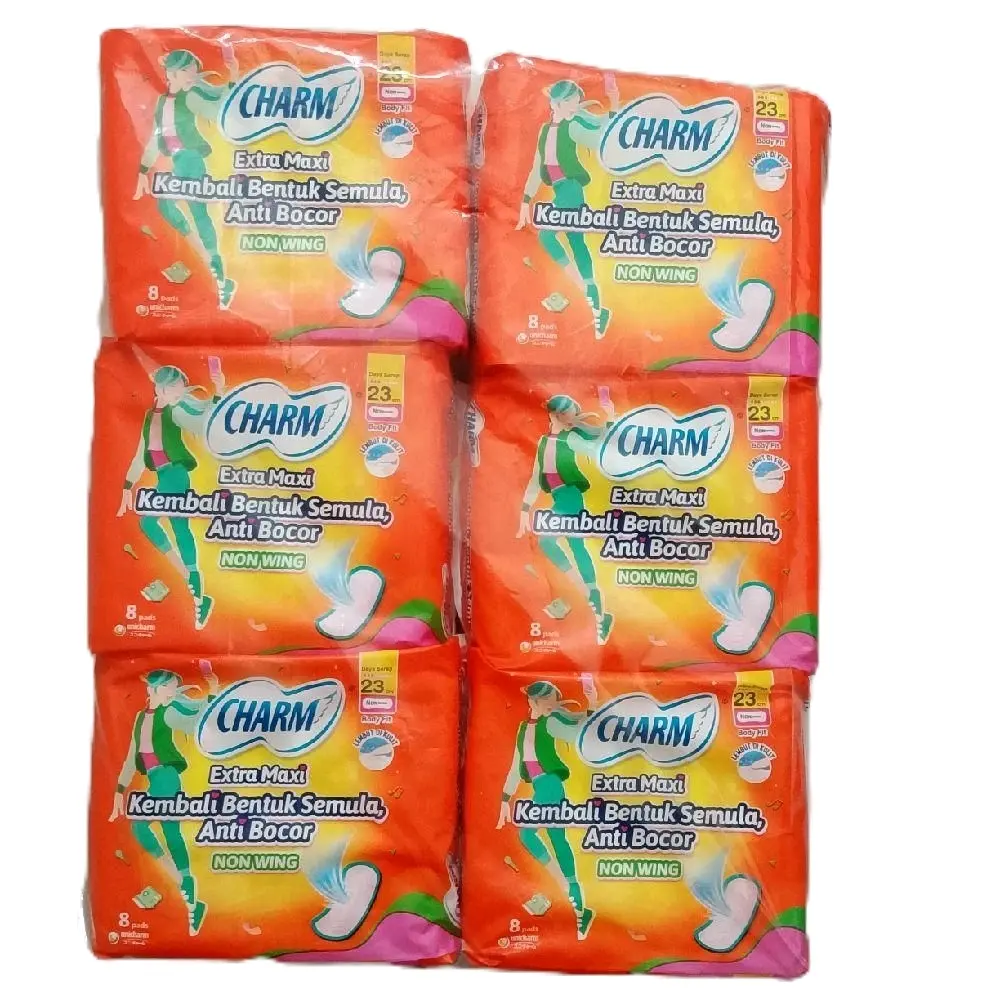 6Pcs Pembalut Charm Maxi Non Wing Anti Bocor Isi 8pads - Feminine Hygiene Wanita