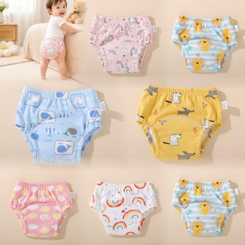 Quần tập luyện bằng vải cotton mới, thoáng khí và thoải mái cho bé, phù hợp cho cả bé trai lẫn bé gái, lý tưởng để sử dụng vào mùa hè và có thể giặt được. Đây là lót tã bằng vải bông nguyên chất có thể dùng như tã dùng một lần.