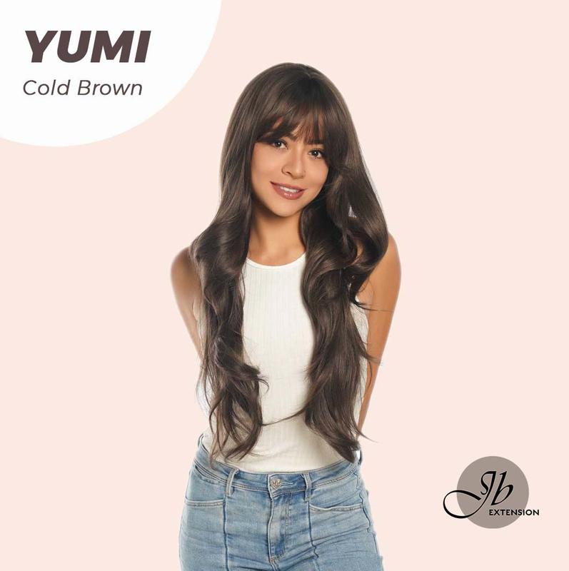 JBEXTENSION【UK】30 Inches Long Light Brown With Highlight Wig With Bangs YUMI 5