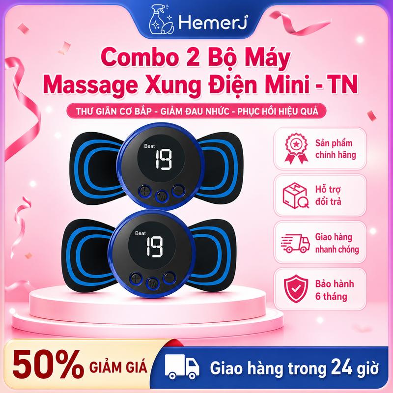 Combo 2 Máy Massage Cổ EMS 8 Chế Độ 19 Cường Độ Massage Tặng Kèm 2 Miếng Dán Lẻ…