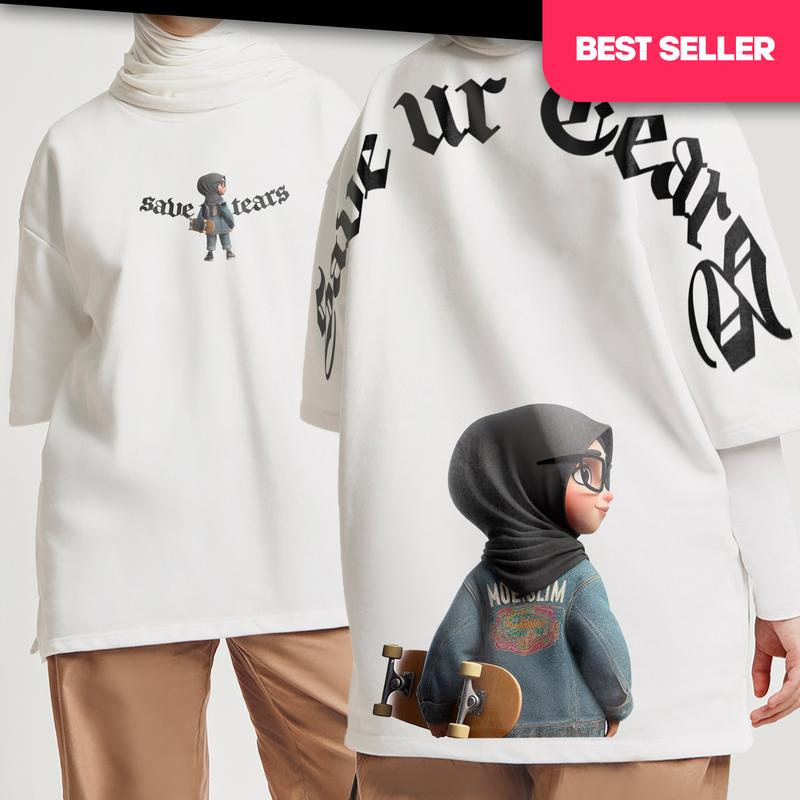(REKOMENDASI) BISALO-136 Kaos Pria Wanita motif "SAVE UR TEARS" Bahan katun combed Digital Printing Kaos Distro Combed Atas Printing - pakaian wanita - pakaian pria - baju pria - atasan wanita pria - kaos oversize 0