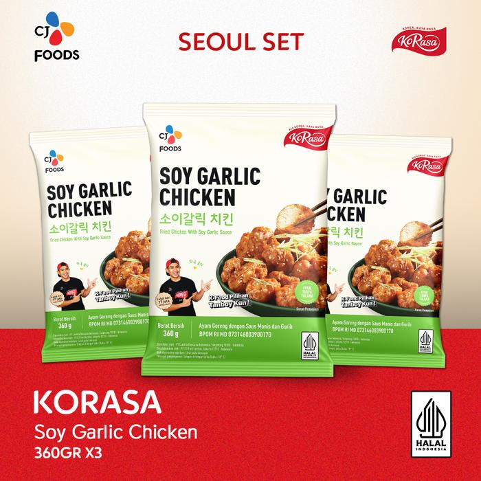 Gambar Seoul Set-Korasa Soy Garlic Chicken 360 Gram dari CJ Foods Indonesia Kota Depok Tokopedia
