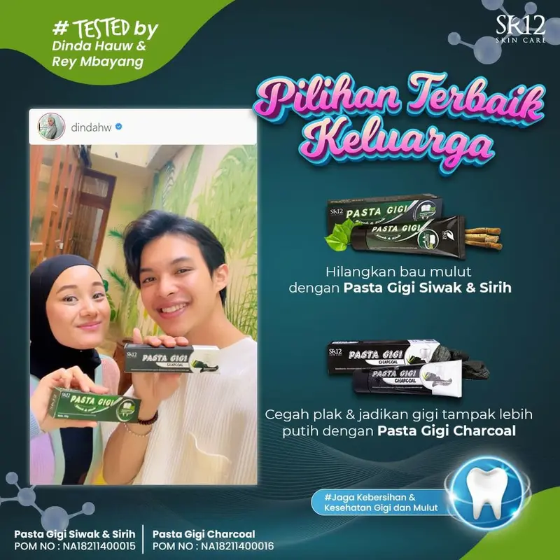 PASTA GIGI HERBAL SR12 (CHARCOAL / SIWAK & SIRIH) 1