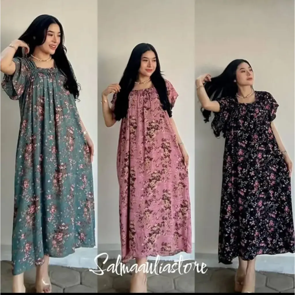 Gratis ongkir daster fuji motif bunga model terlaris dan terbaru bahan rayon premium