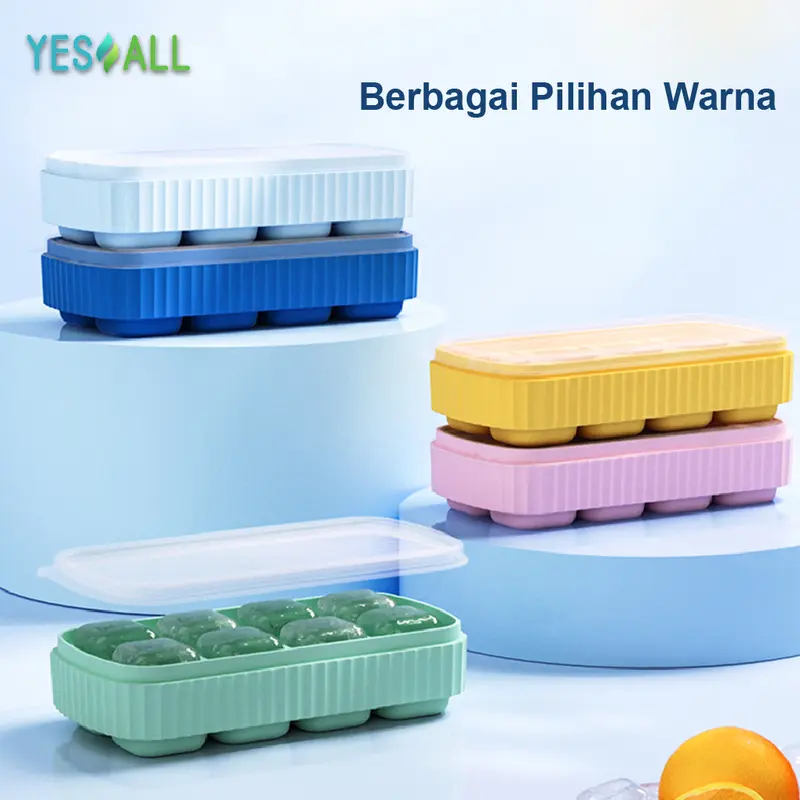 YESALL Cetakan Es Batu Kecil Mini Silikon Beruang Bear Coklat Jelly 6 Sekat Model Tekan Press| Wadah Tempat Es Batu Ice Cube Tray Pencetak Es Batu Aesthetic Kitchenware 8
