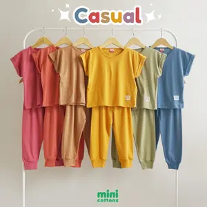 MINI COTTONS Setelan Anak Unisex Earth Casual Set Fashion Celana
