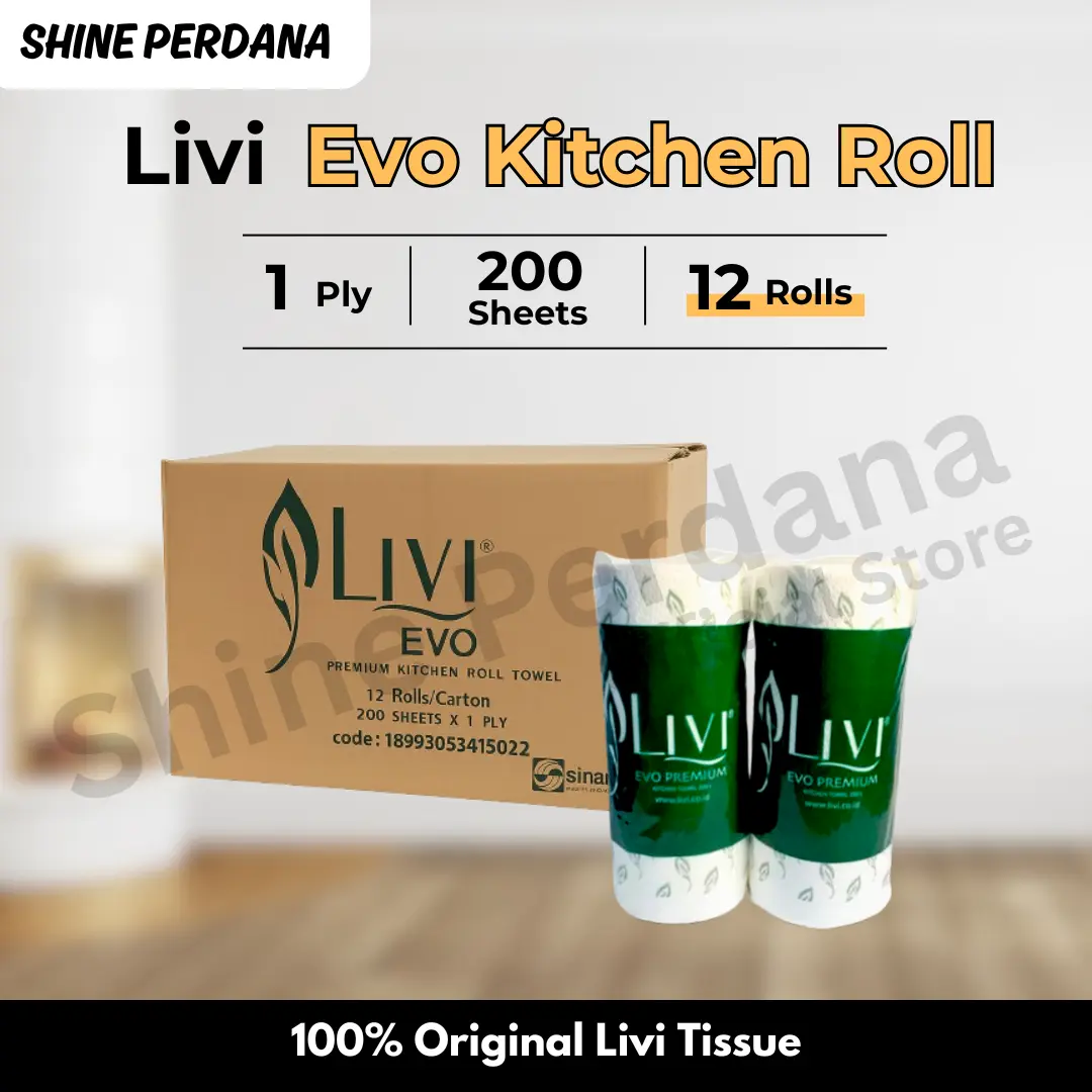 GROSIR MURAH 1 Dus Tissue Kitchen Towel LIVI By PASEO Isi 12 Rolls