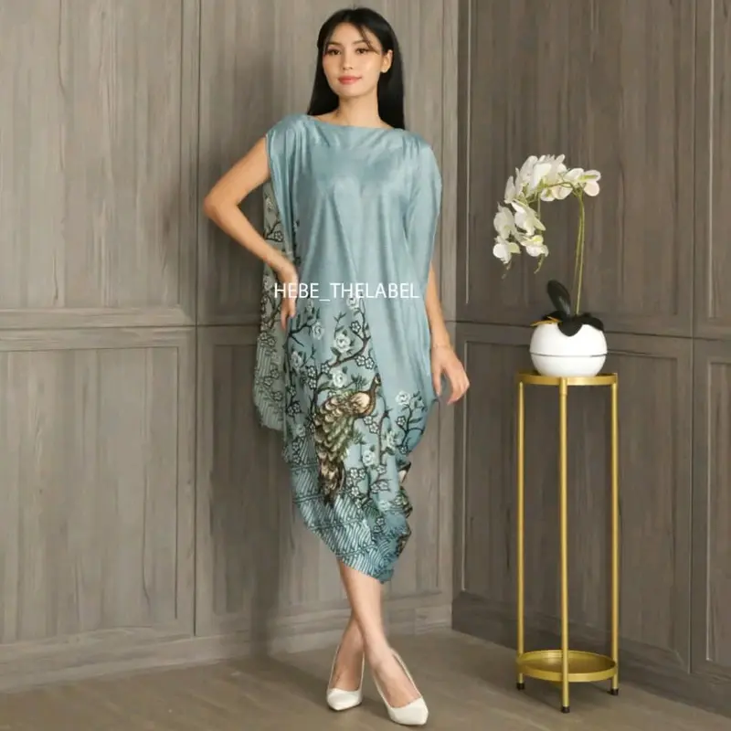 Baju Couple Biru Couple Kemeja Batik Dress Couple Baju pesta setelan batik couple Dress  Baju Imlek Cheongsam 4