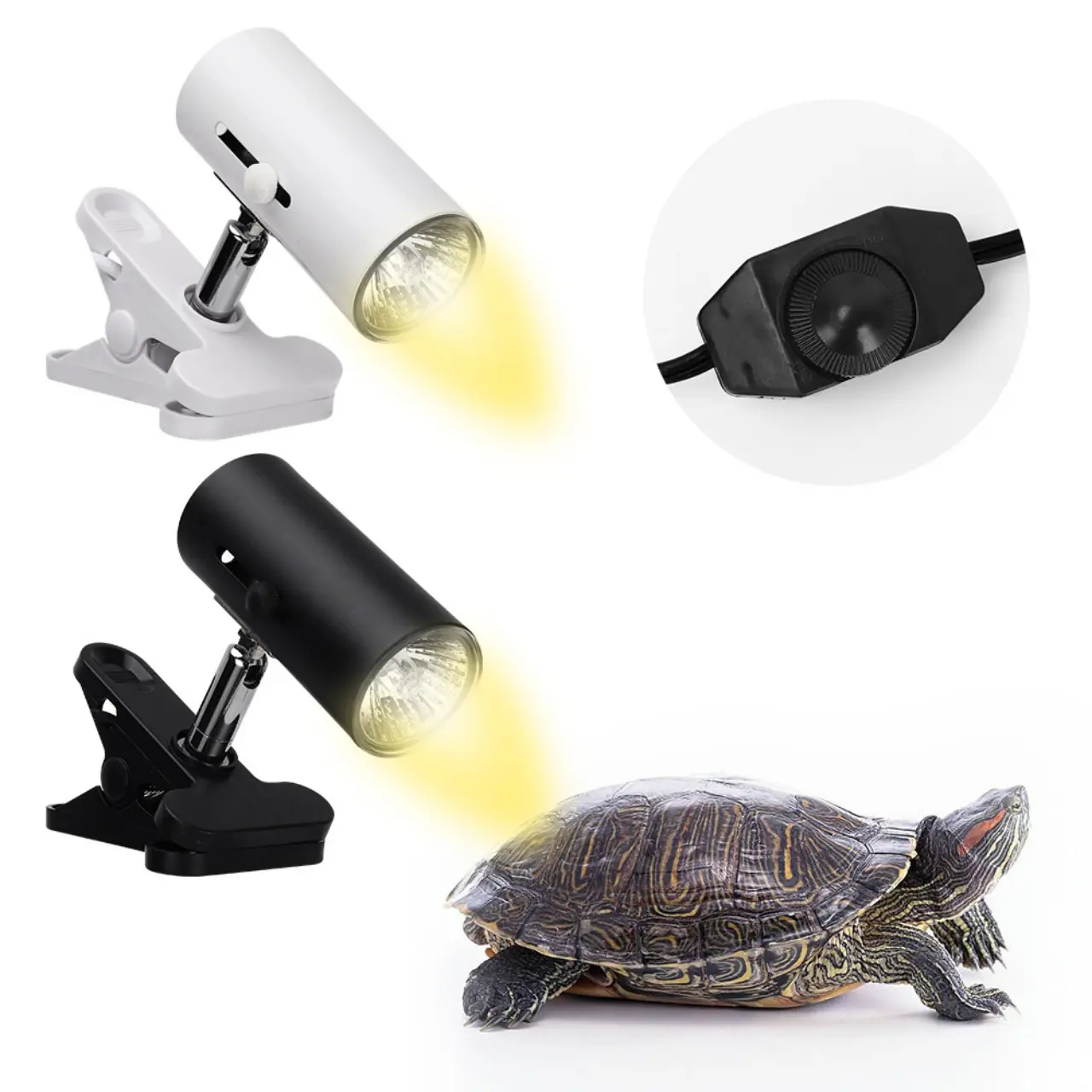 Top House 25/50/75W Turtle Basking Lamp Adjustable Swtich Heated Lamps
