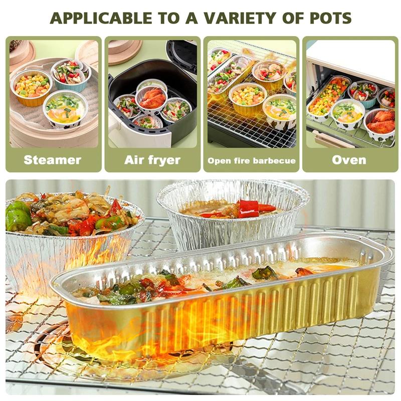 Cốc Thiếc Giấy Bạc Tái Sử Dụng, 10 Cái, Khuôn Bánh Pudding Nồi Chiên Không Dầu Hộp Giấy Thiếc Khay Nướng Nhỏ Cốc Giấy Thiếc Dụng Cụ Làm Làm Bánh Và Làm Bánh 3