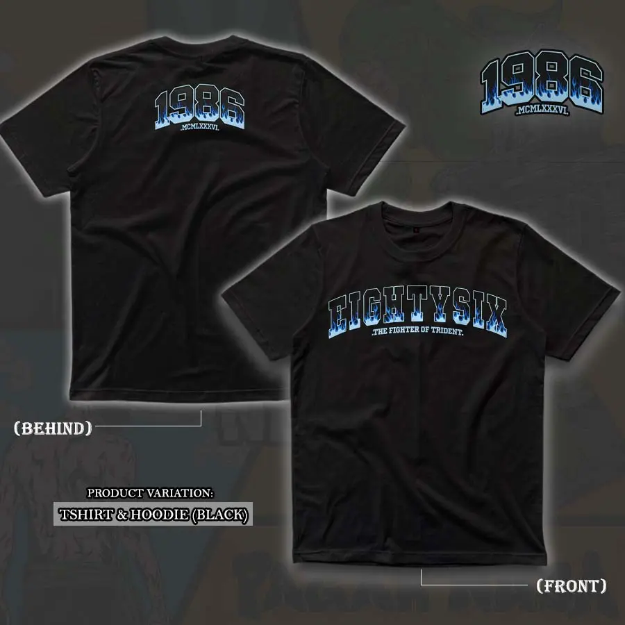 Eightysix Blue Fire T Shirt | Kaos Pagar Nusa EightySix Merch