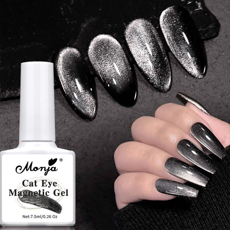 Sơn Gel Từ Tính Mắt Mèo Móng Tay, 7.5ml, Pha Lê Đen Siêu Lấp Lánh, Lấp Lánh, Lâu Trôi, Ngâm Tự Làm, Nghệ Thuật Làm Móng Nữ Women
