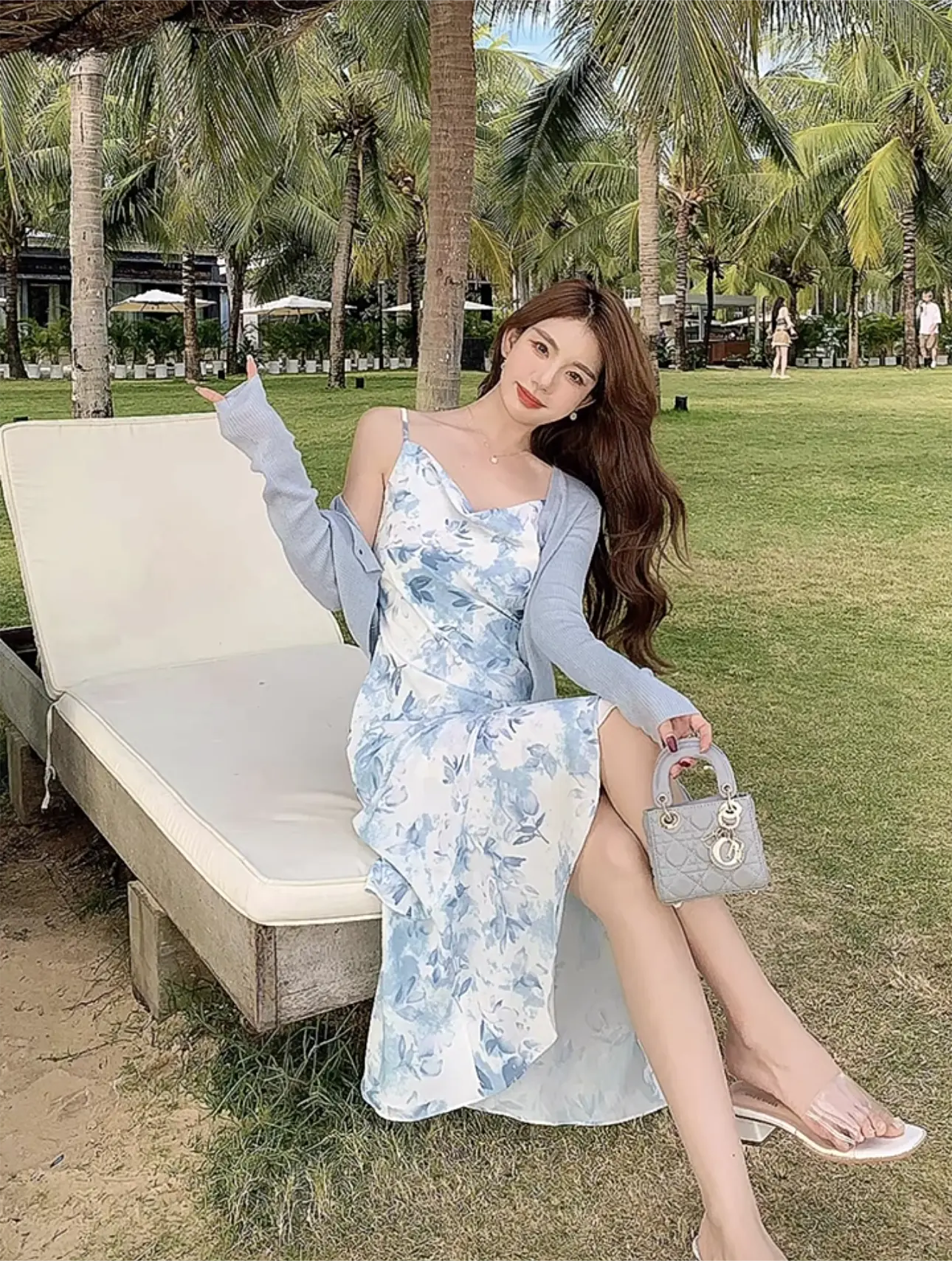 blue korean dress Simple Light Blue Tulle Lace Long Prom Dress, Lace Long Bridesmaid Dress Custom Size / Custom Color / B main image 0