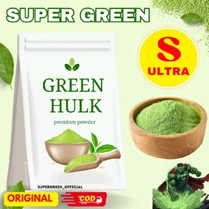 Teh Green Hulk Original Bubuk SUPER GREEN ULTRA Premium Powder untuk Kesehatan dan Stamina Tea