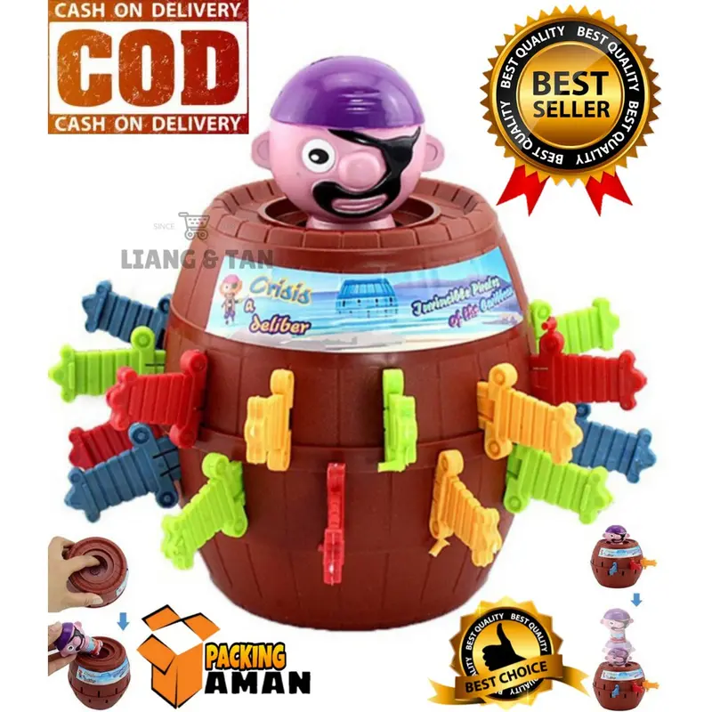 ( BISA COD ) PROMO Mainan Anak Jumping Pirates Barrel Crazy Pirate Roulette Funny Game Running Man 0