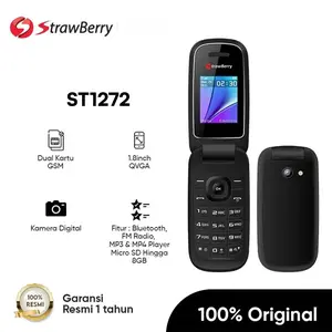 [1 Tahun Garansi Resmi] StrawBerry ST1272 HP Flip Murah HP Jadul Murah hp lipat hp dual sim handphone jadul Dual GSM