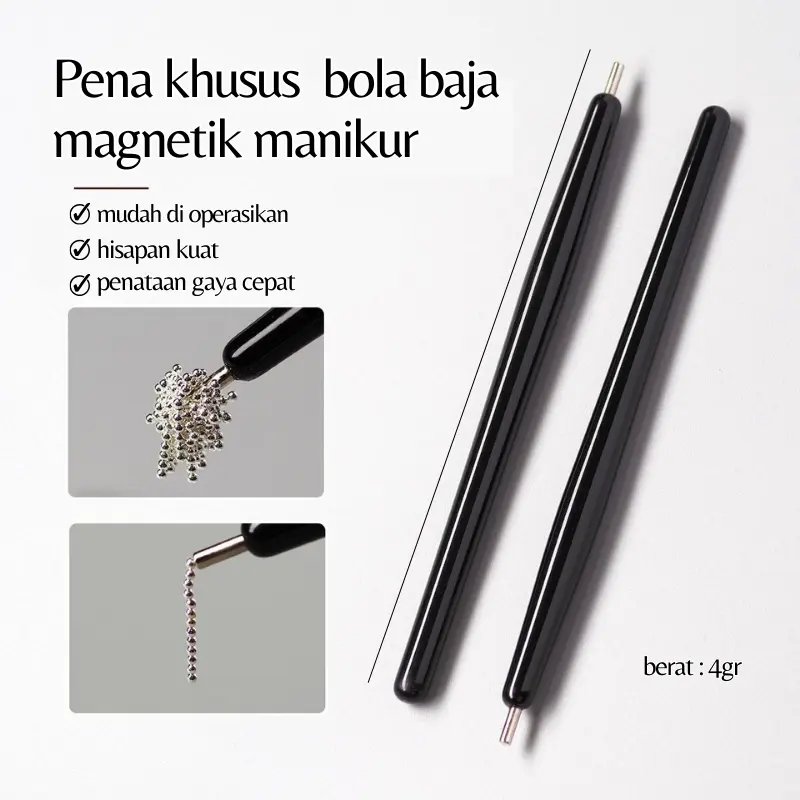 Alat Pena Magnet khusus untuk manikur menarik manik-manrik super kuat dengan satu hisapan untuk Merapihkan Caviar Beads/Magnet cat eye Aksesoris Kuku 4