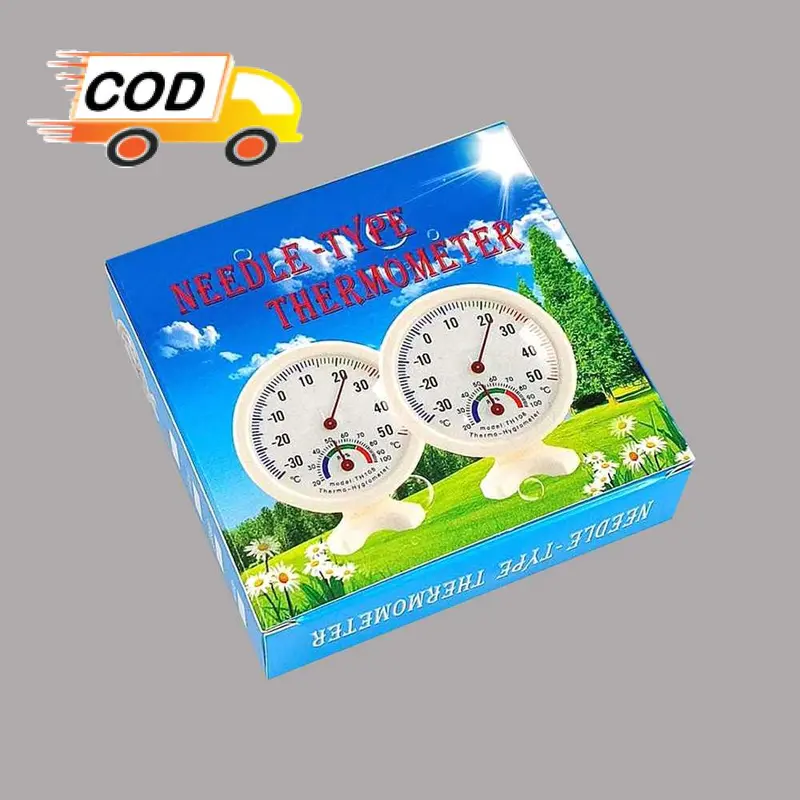 Termometer Alat Pengukur Suhu Temperature Hygrometer Kelembaban Analog Akurat Humidity Monitor Ruangan dengan Bracket Stand 8