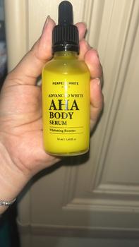 Product Review of [10X AHA] PERFECT WHITE Advanced AHA Body Serum 50ml Whitening Booster with 10X AHA Niacinamide, Alpha Arbutin, Glutathione, Vitamin C | Booster Lotion Acid Perawatan Pencerah Mencerahkan Memutihkan Tubuh Kusam Belang Noda Hitam Glycolic Acid from D**a 0