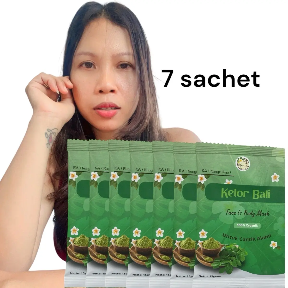 Masker kelor bali kunyit ayu  7 pcs, membatu atasi flek Hitam,