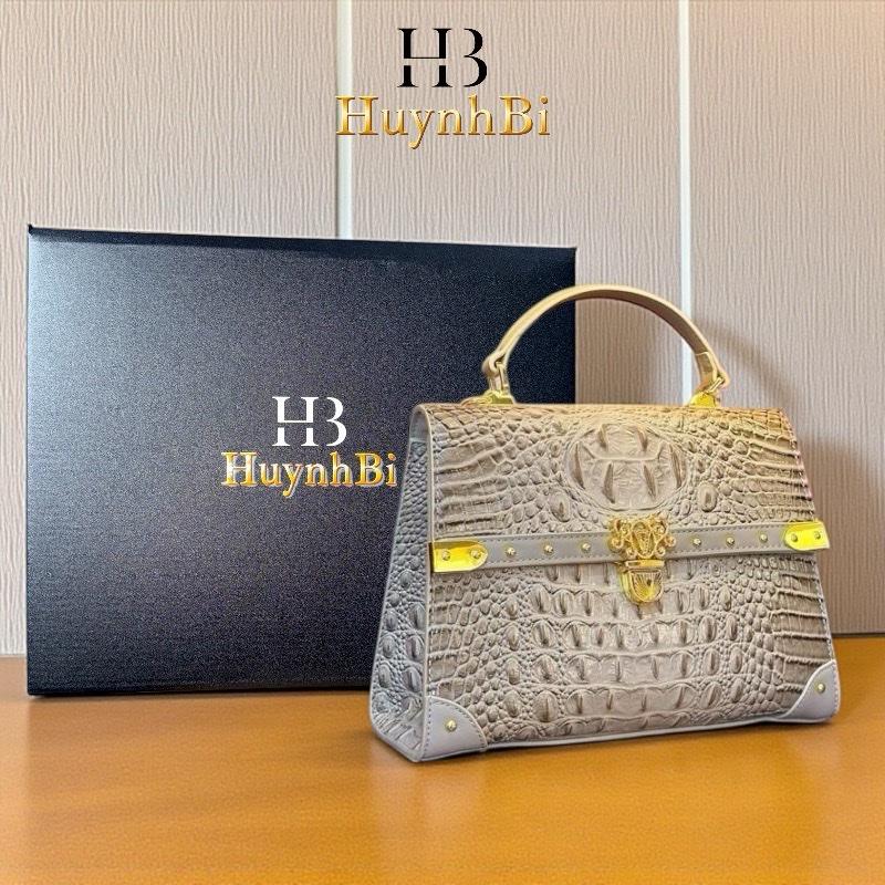 J6_Túi Xách Nữ Da Bò Vân Cá Sấu Cao Cấp Lót Da Túi Đi Tiệc Sang Chảnh Đẳng Cấp- Huỳnh Bi Luxury Bag