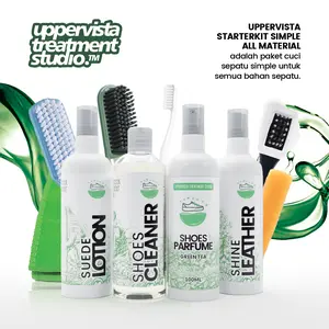 Uppervista Starterkit Simpel Paket pembersih Sepatu Shoes Cleaner Paket Cuci Sepatu Murah & Praktis - Cairan Sabun Cuci Sepatu Kotor 100ml