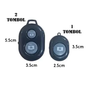 Tomsis BATERAI 1 TOMBOL Bluetooth Remote Shutter Selfie Remote Bluetooth Remote Shutter Kamera Tripod Controller Wireless Camera