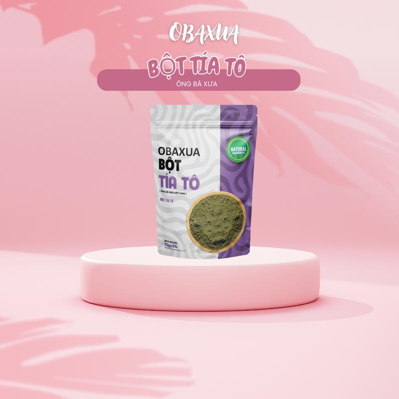  Obaxua Bột Lá Tía Tô Nguyên Chất 75g - Mặt Nạ Bột Đắp Dưỡng Da Mặt & Body - OBAXUA - Chính Hãng 